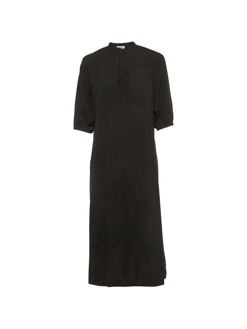 Celine Pre-Owned button-up high-neck midi dress - Nero