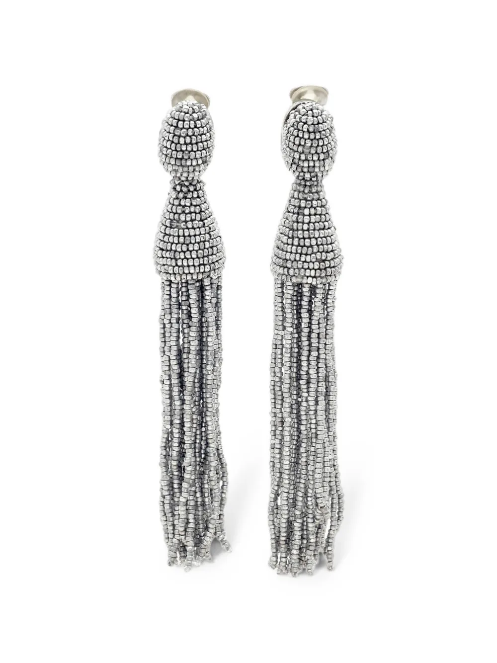 Oscar de la Renta Pre-Owned beaded tassel earrings - Argento