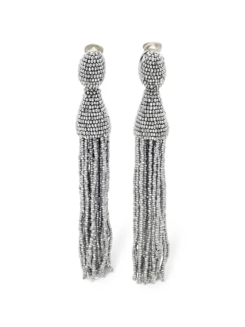 Oscar de la Renta Pre-Owned aretes con borlas de mostacillas