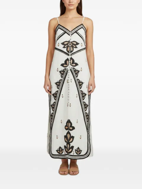 424 embroidered slit midi dress