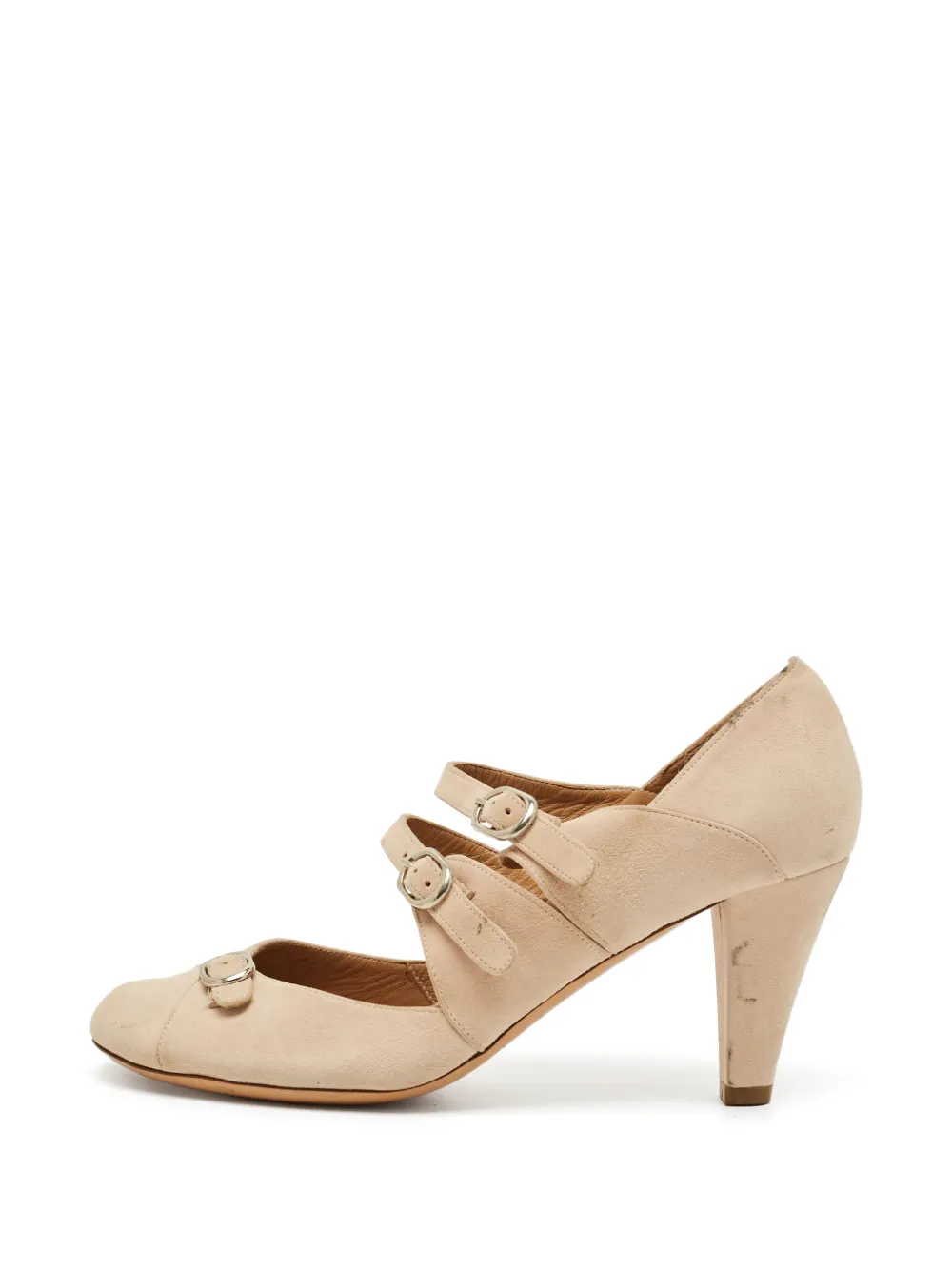 Chloé Pre-Owned buckled Mary Jane pumps - Toni neutri