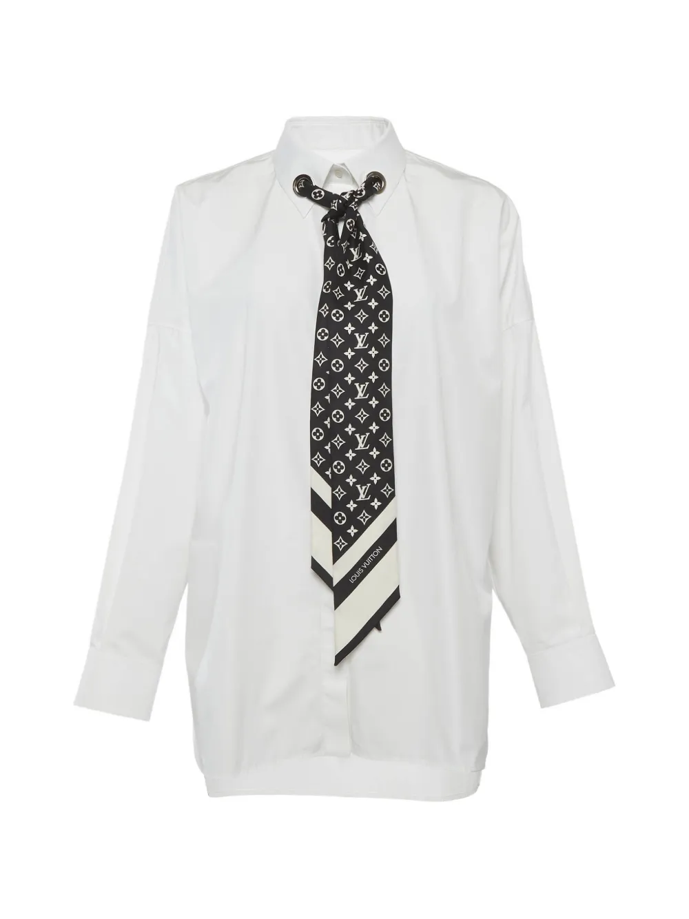 Louis Vuitton Pre-Owned scarf-detail shirt - Bianco