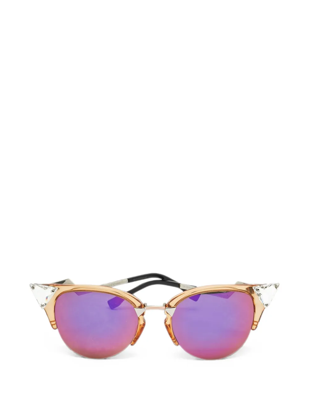 Fendi Pre-Owned Iridia crystal-embellished cat-eye sunglasses - Arancione