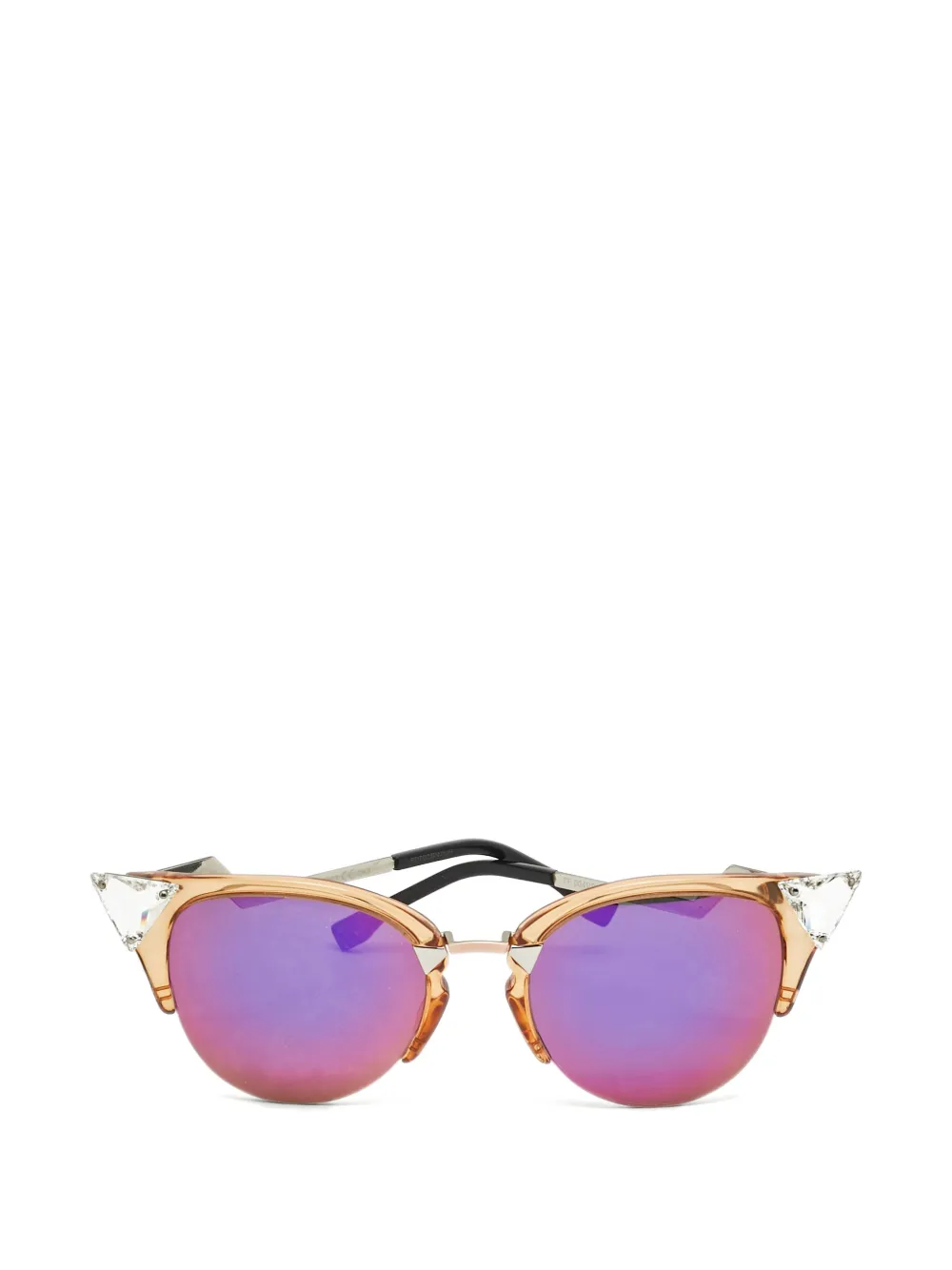 Fendi Pre-Owned Iridia crystal-embellished cat-eye sunglasses - Arancione