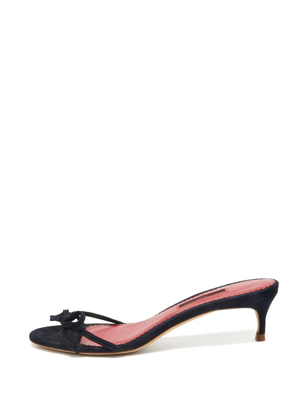 Carolina Herrera Vintage bow-detail suede sandals - Nero