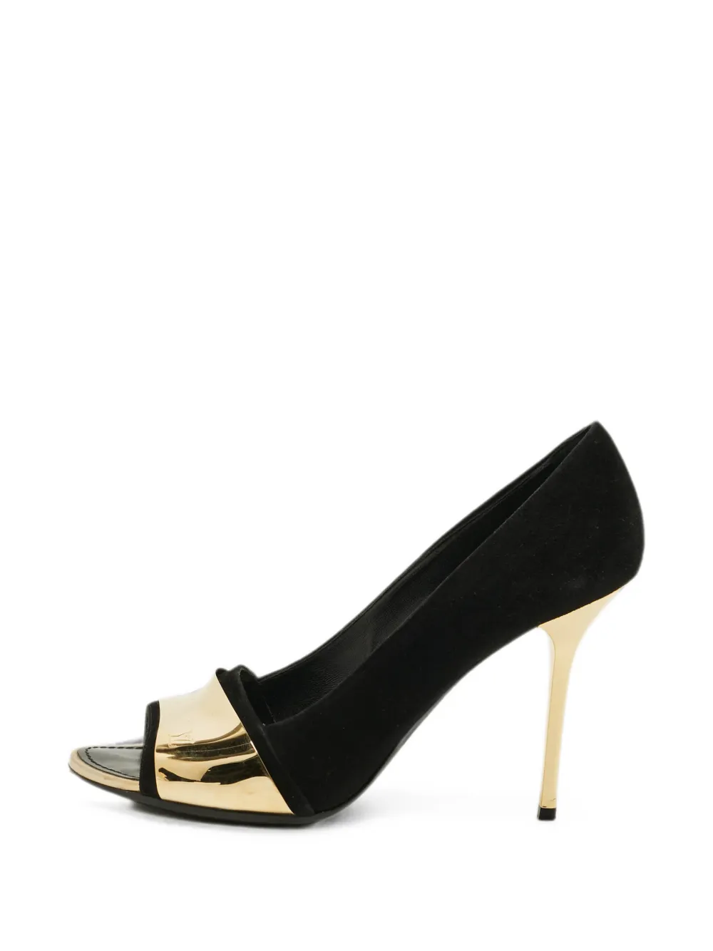 Louis Vuitton Pre-Owned metal plate peep-toe pumps - Schwarz