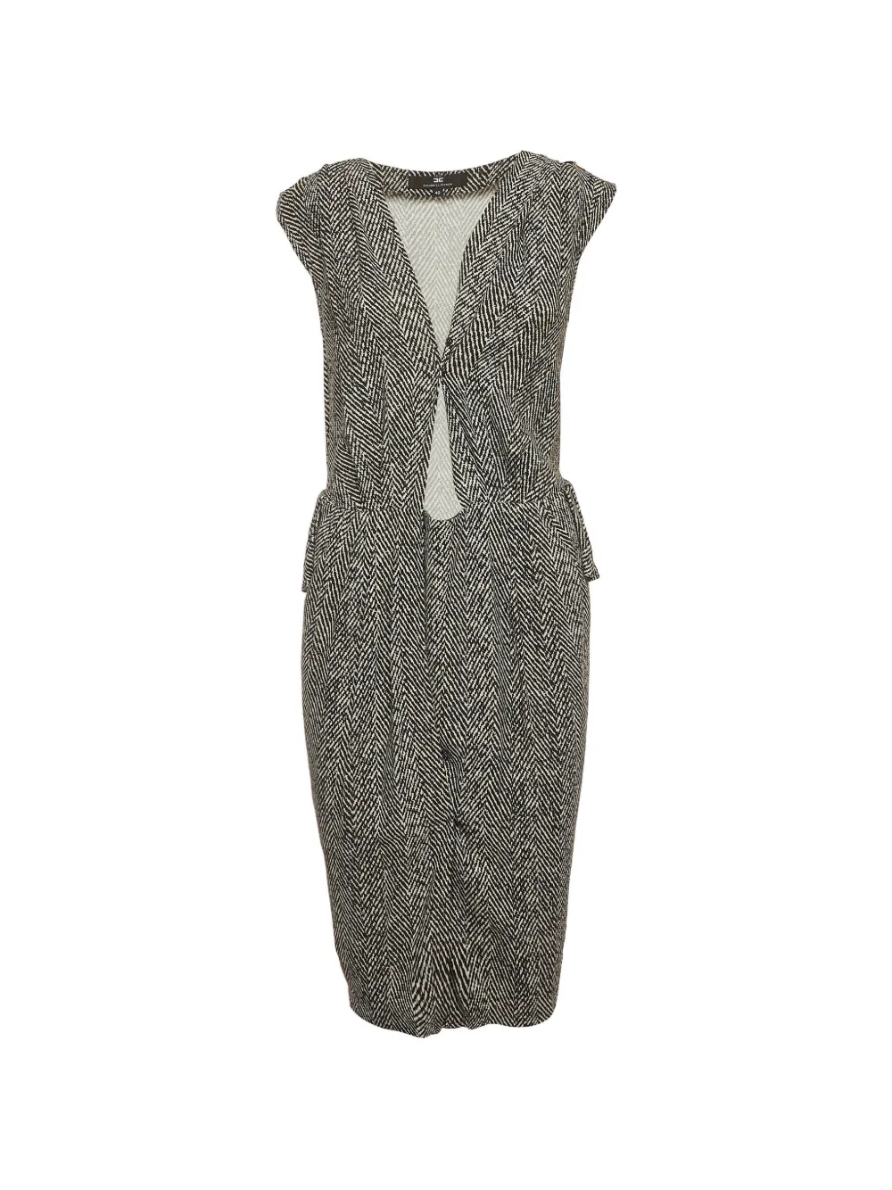 Elisabetta Franchi herringbone crepe mini dress - Nero