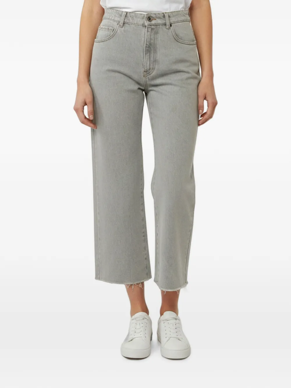 Miu Miu Pre-Owned straight-fit raw-hem jeans - Grigio