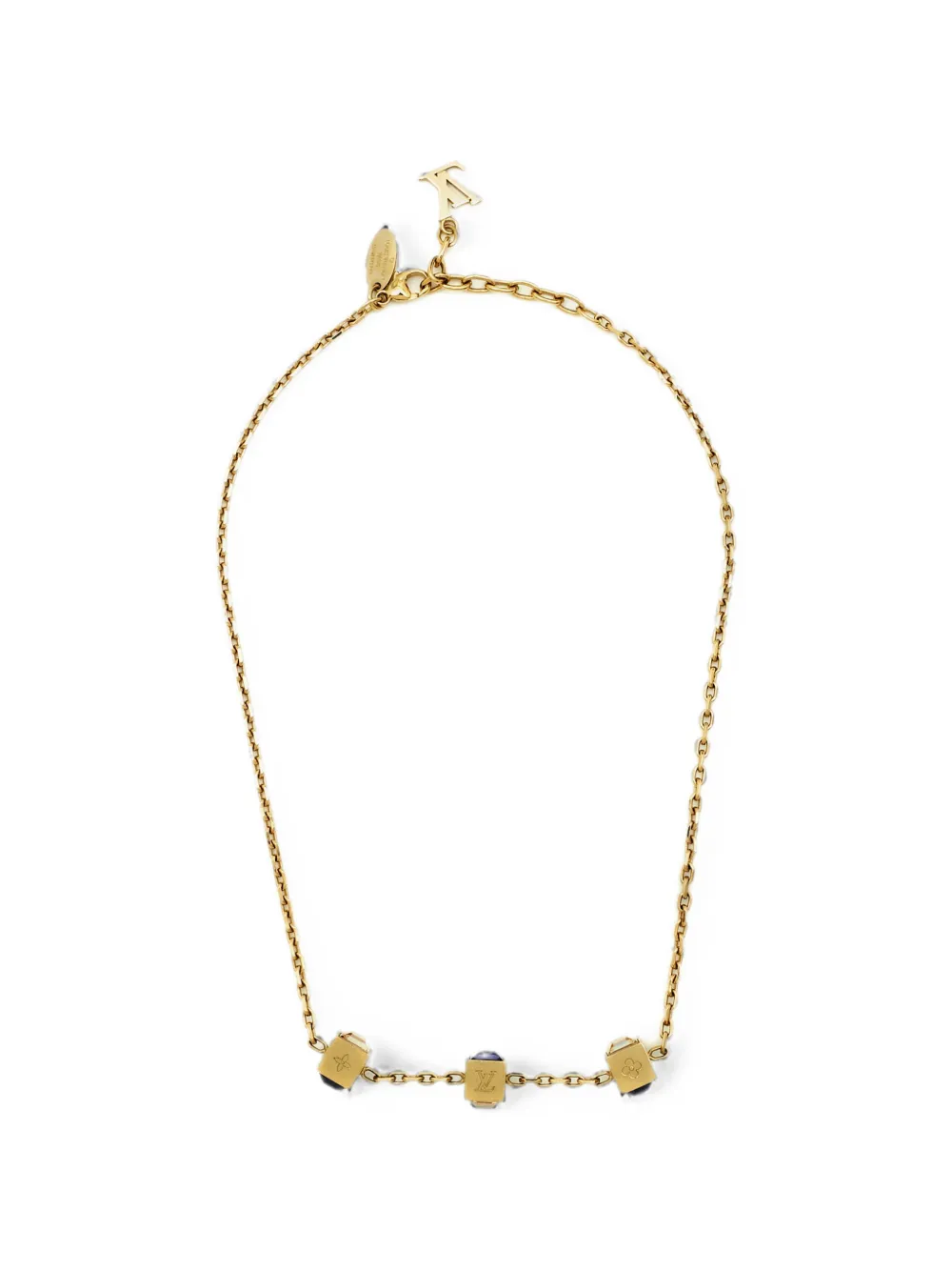 Louis Vuitton Pre-Owned Gamble crystal necklace - Oro