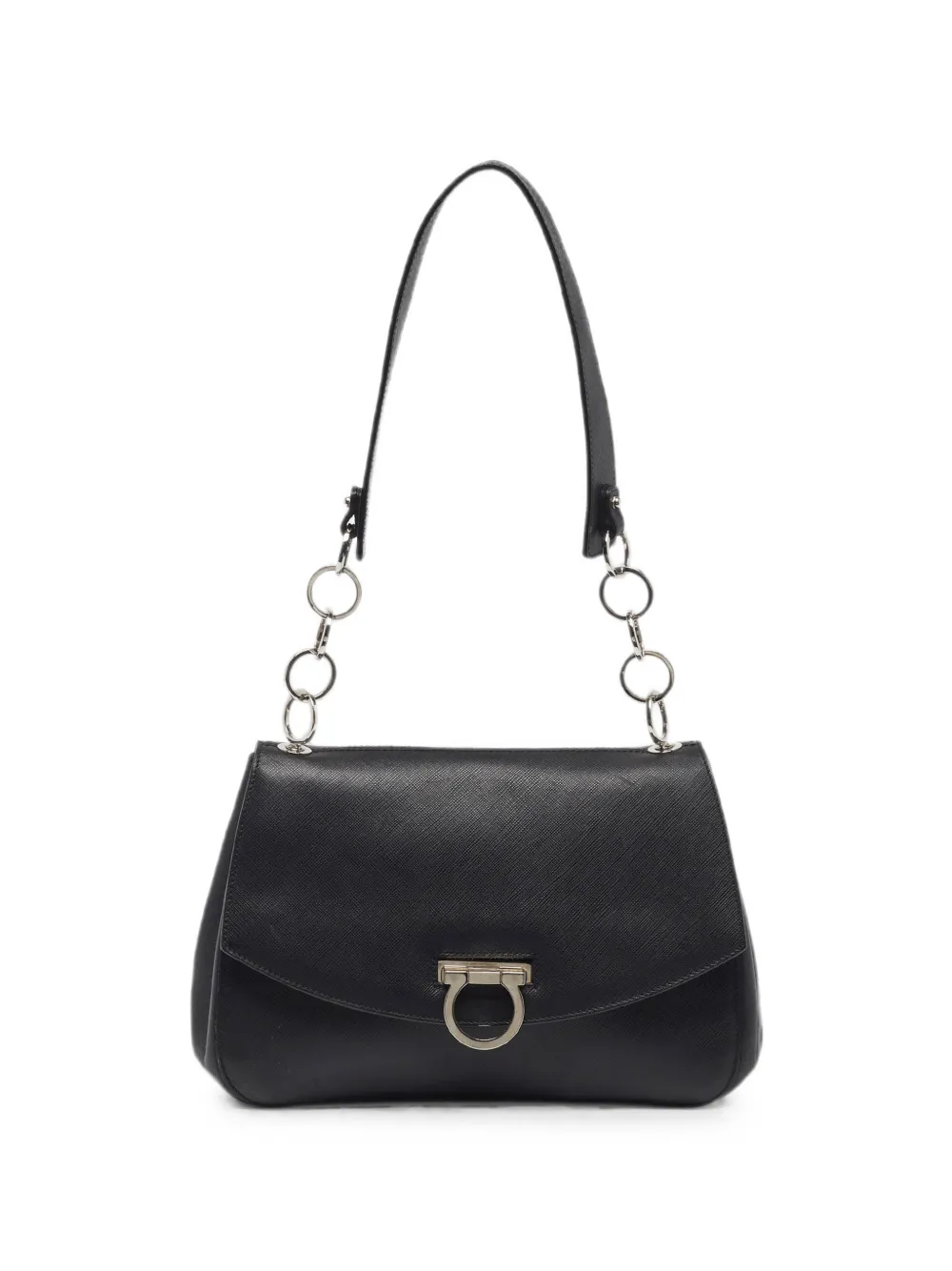 Ferragamo Pre-Owned Gancini-detail shoulder bag - Nero