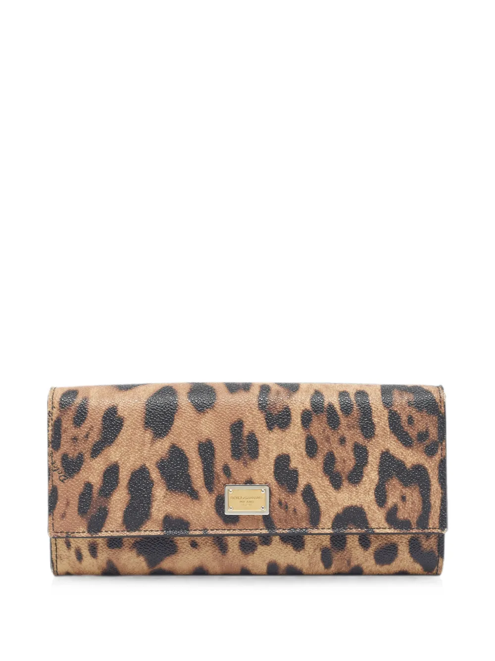 Dolce & Gabbana Pre-Owned leopard-print canvas continental wallet - Toni neutri