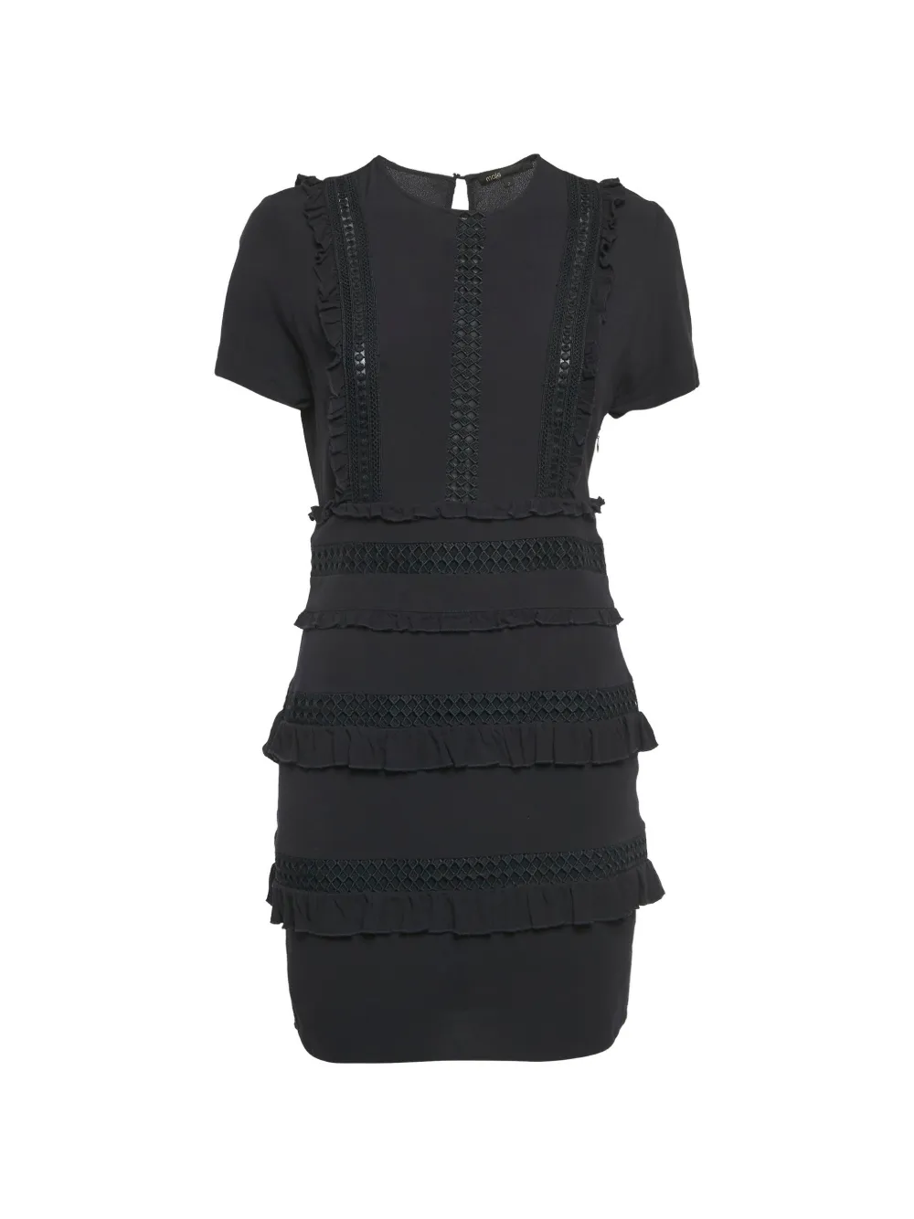 Maje ruffle-trim mini dress - Nero
