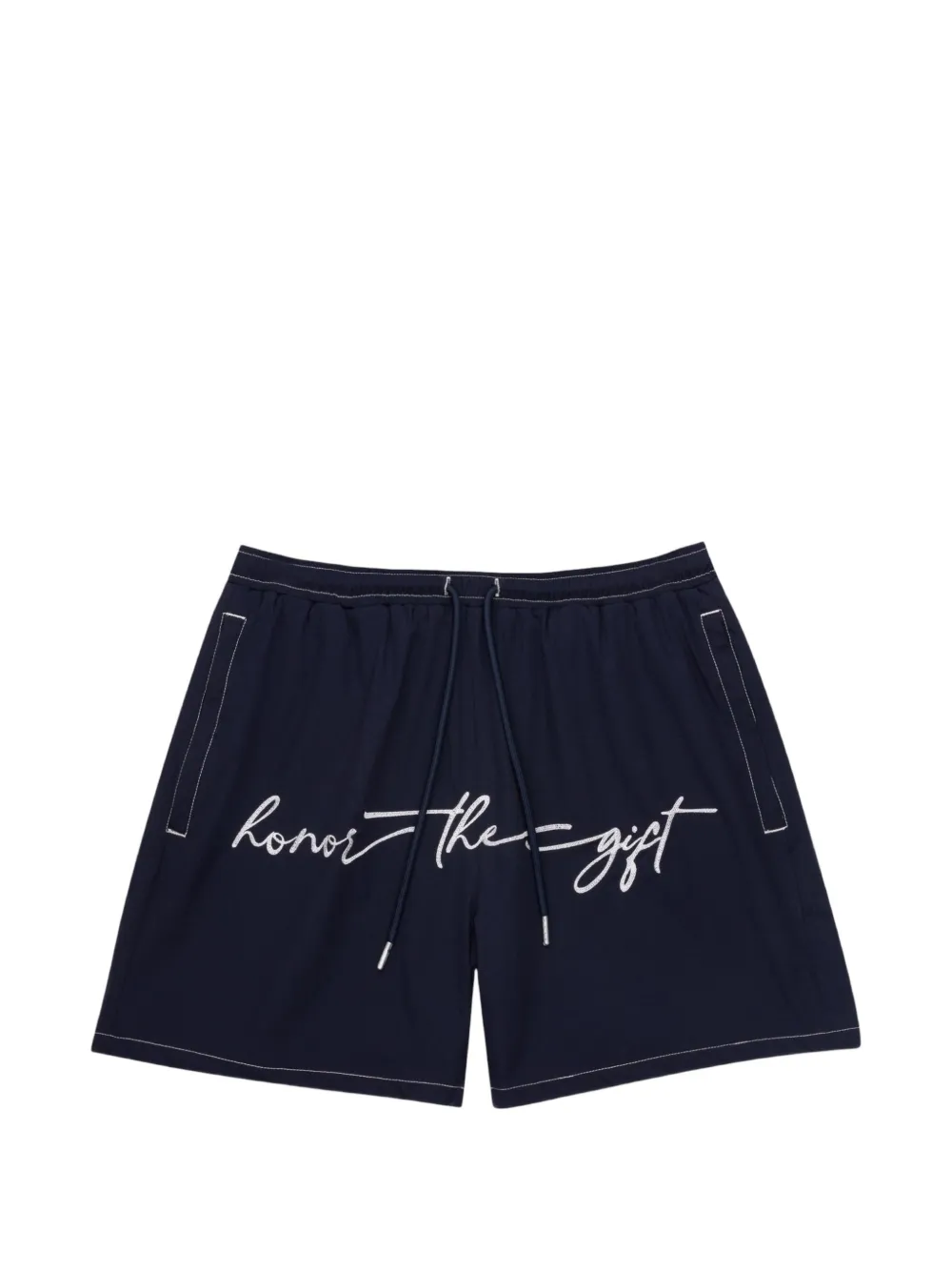 Honor The Gift embroidered drawstring shorts - Blu