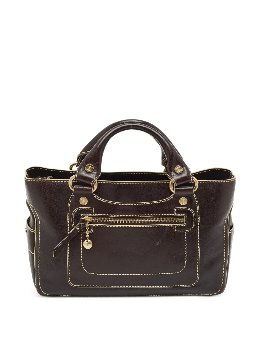 Celine Pre-Owned Borsa tote Boogie con cuciture a contrasto - Marrone
