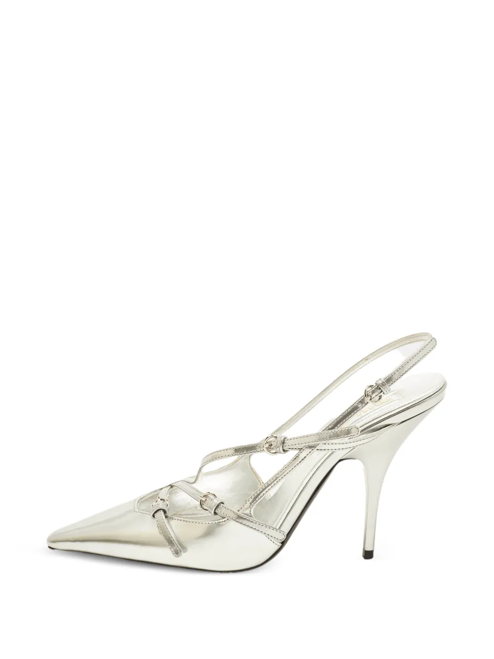 Miu Miu Pre-Owned multi-buckle slingback pumps - Silber