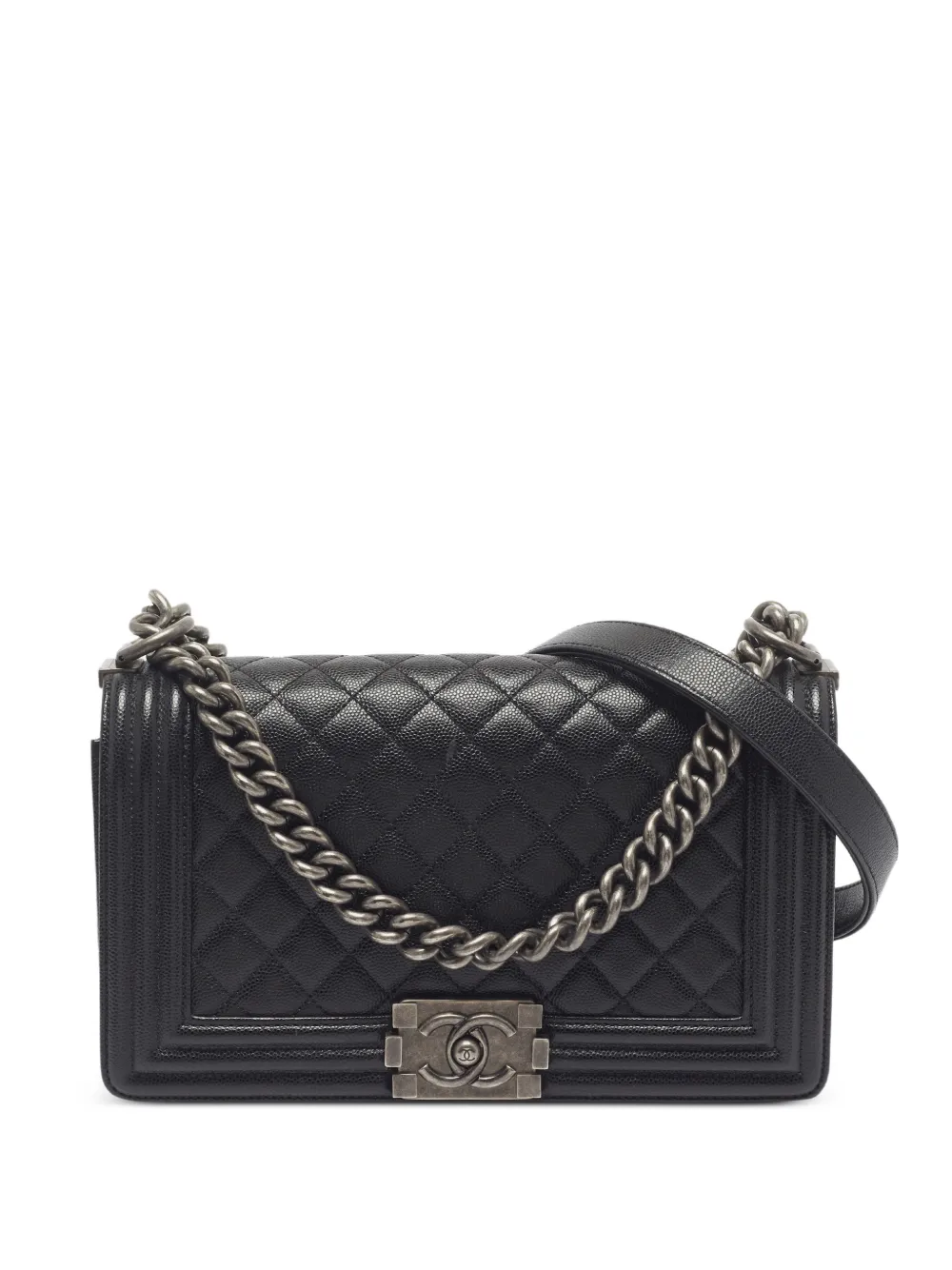 CHANEL Pre-Owned 2018 medium Boy Caviar-leather shoulder bag - Nero
