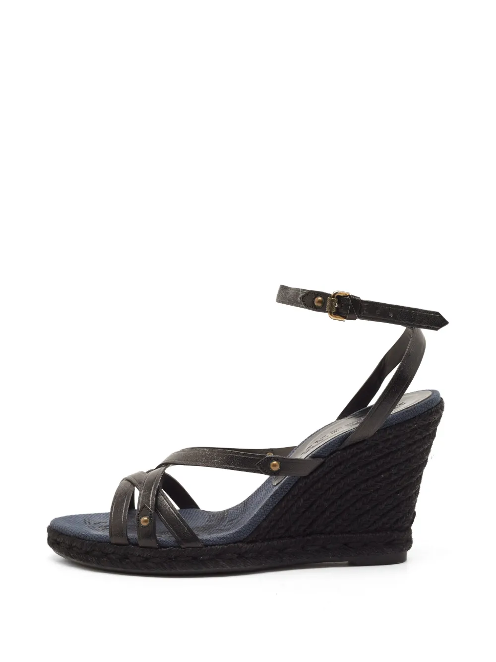 Burberry Pre-Owned Criss-cross wedge sandals - Blu