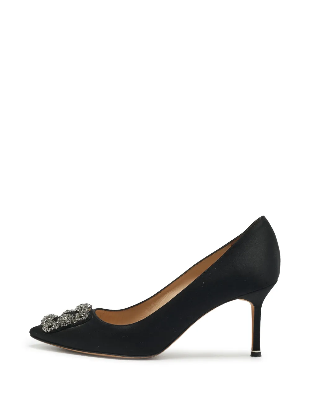 Manolo Blahnik Hangisi crystal-buckle pumps - Schwarz