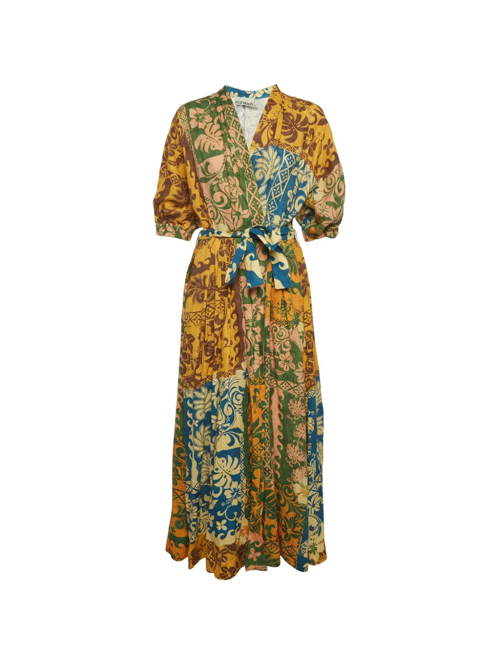 ALEMAIS printed tie-waist maxi dress - Gelb
