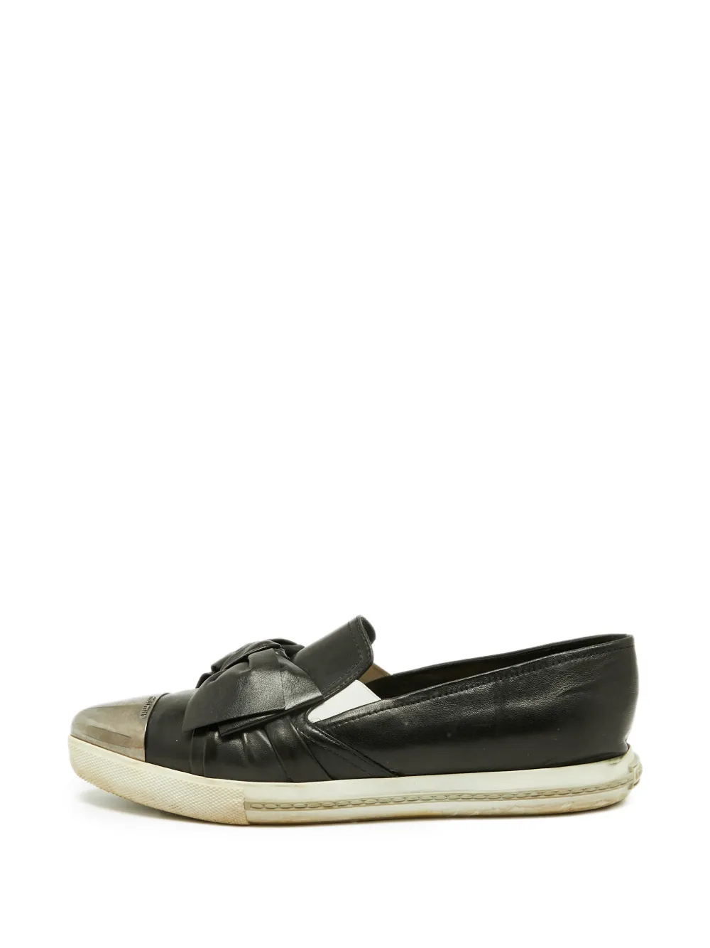Miu Miu Pre-Owned knot bow loafers - Nero