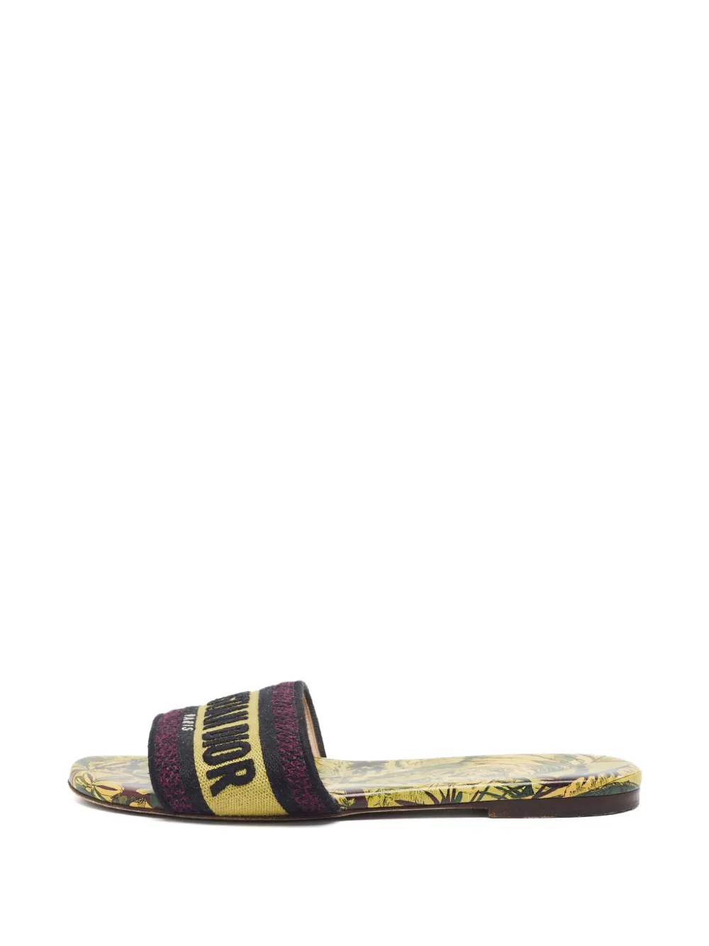 Christian Dior Pre-Owned Dway logo-embroidered slides - Yellow