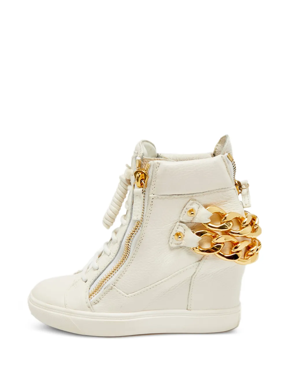 Giuseppe Zanotti Vintage chain-detail wedge sneakers - Bianco