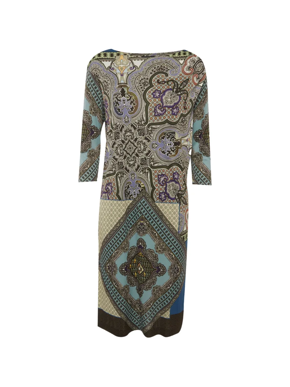 Pre-owned Etro Paisley-print Midi Dress In Blue