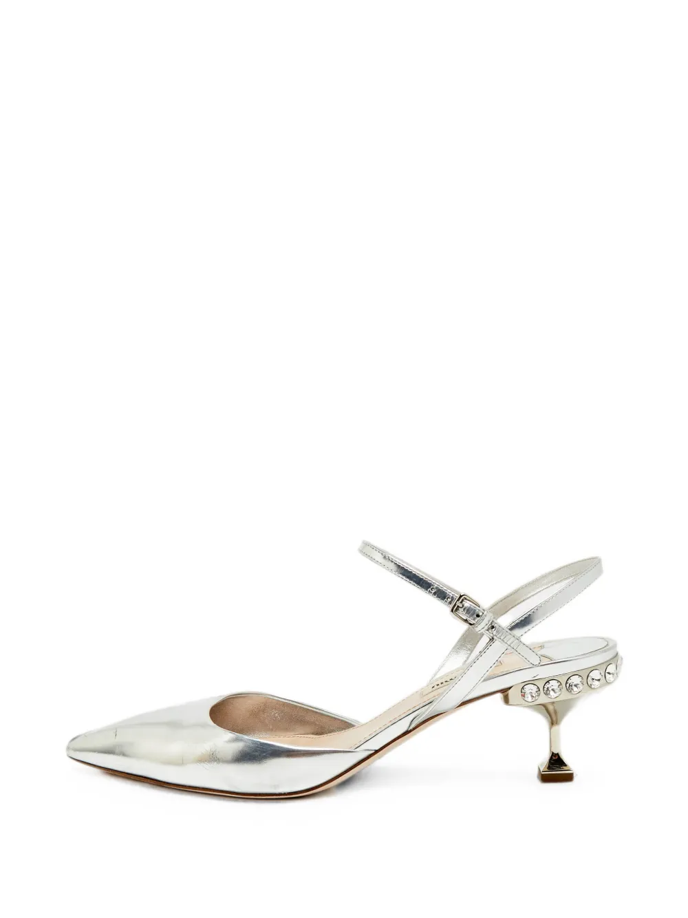 Miu Miu Pre-Owned pointed-toe ankle-strap pumps - Silber