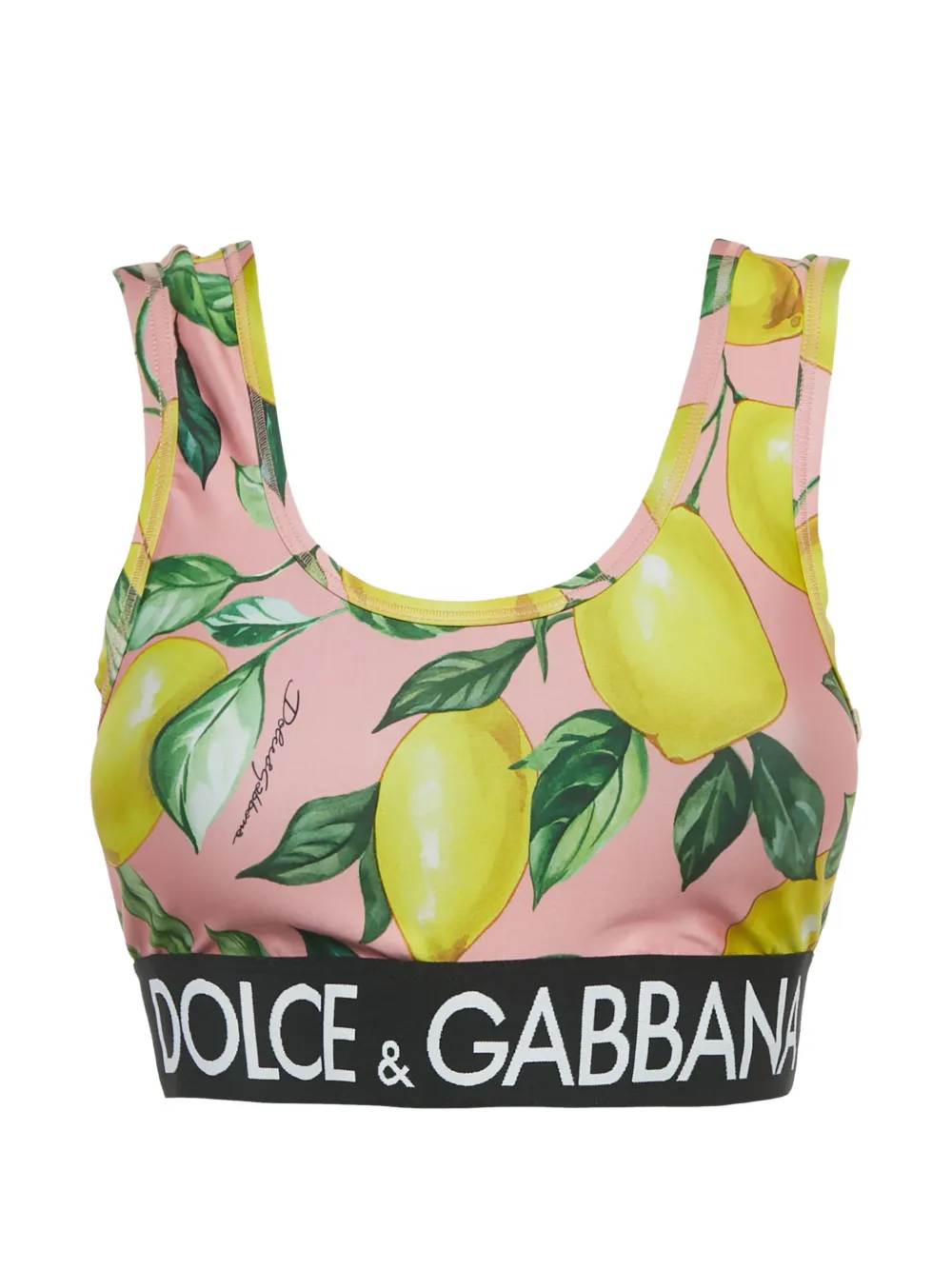 Dolce & Gabbana Pre-Owned lemon-print sports bra - Rosa