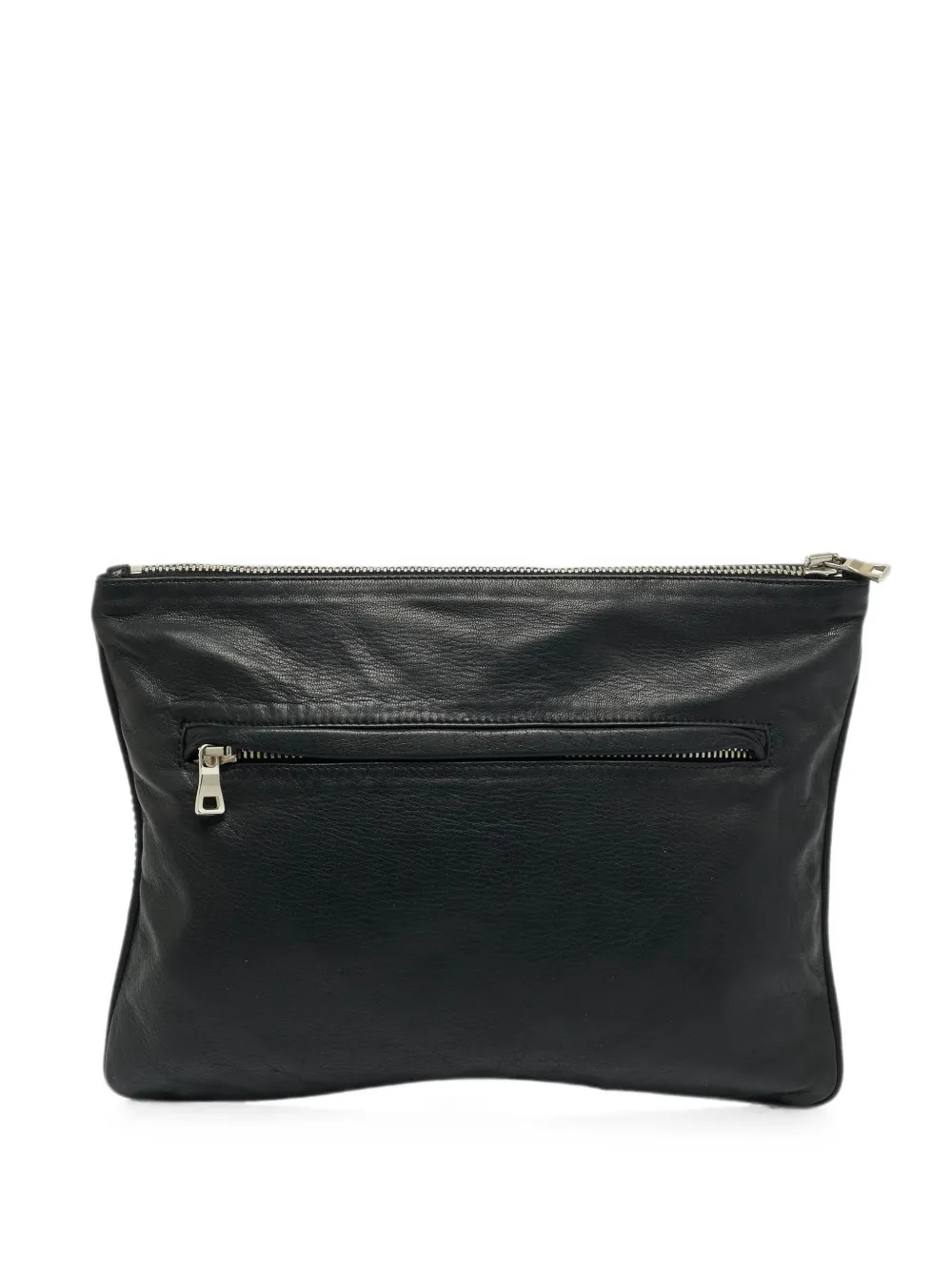 Pre-owned Balmain Biker Leather Clutch Bag In Black