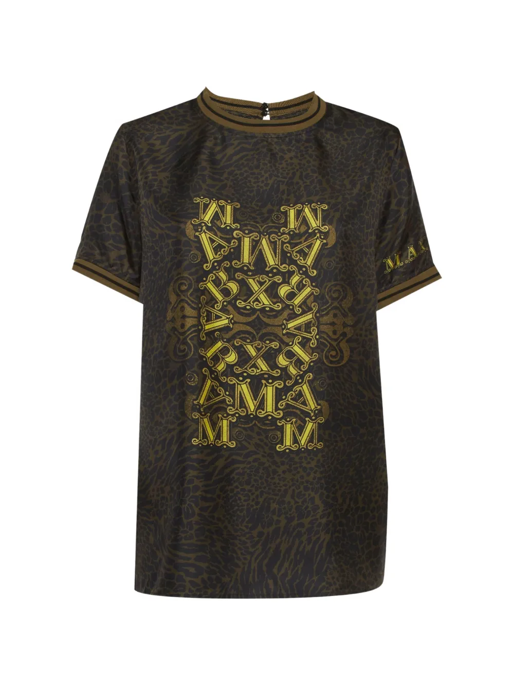 Max Mara leopard-print silk top - Verde