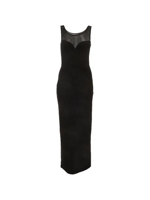 Alaïa Pre-Owned crochet-paneled sleeveless midi dress