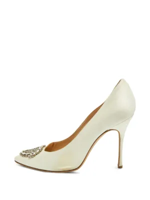 Manolo Blahnik Nadira ビジュートリム パンプス | ニュートラル