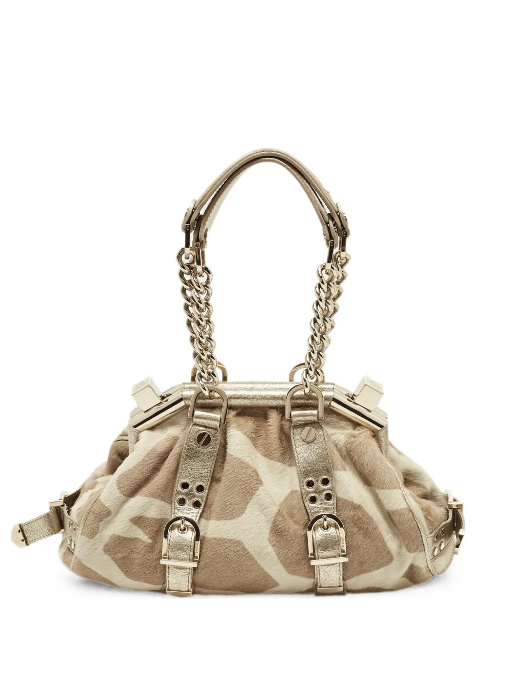 Versace Pre-Owned Madonna giraffe-print satchel bag - Toni neutri