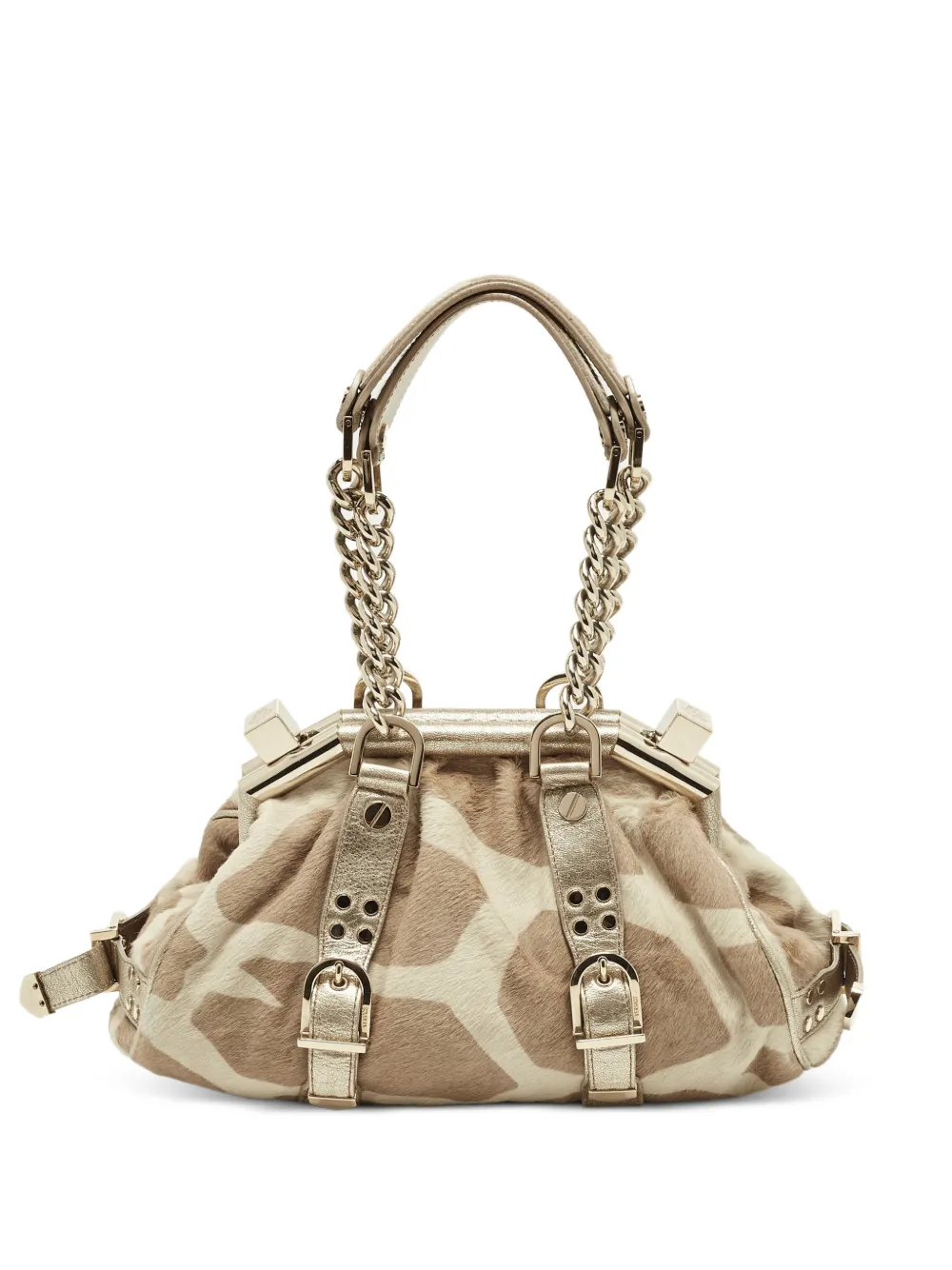 Versace Pre-Owned Madonna giraffe-print satchel bag - Toni neutri