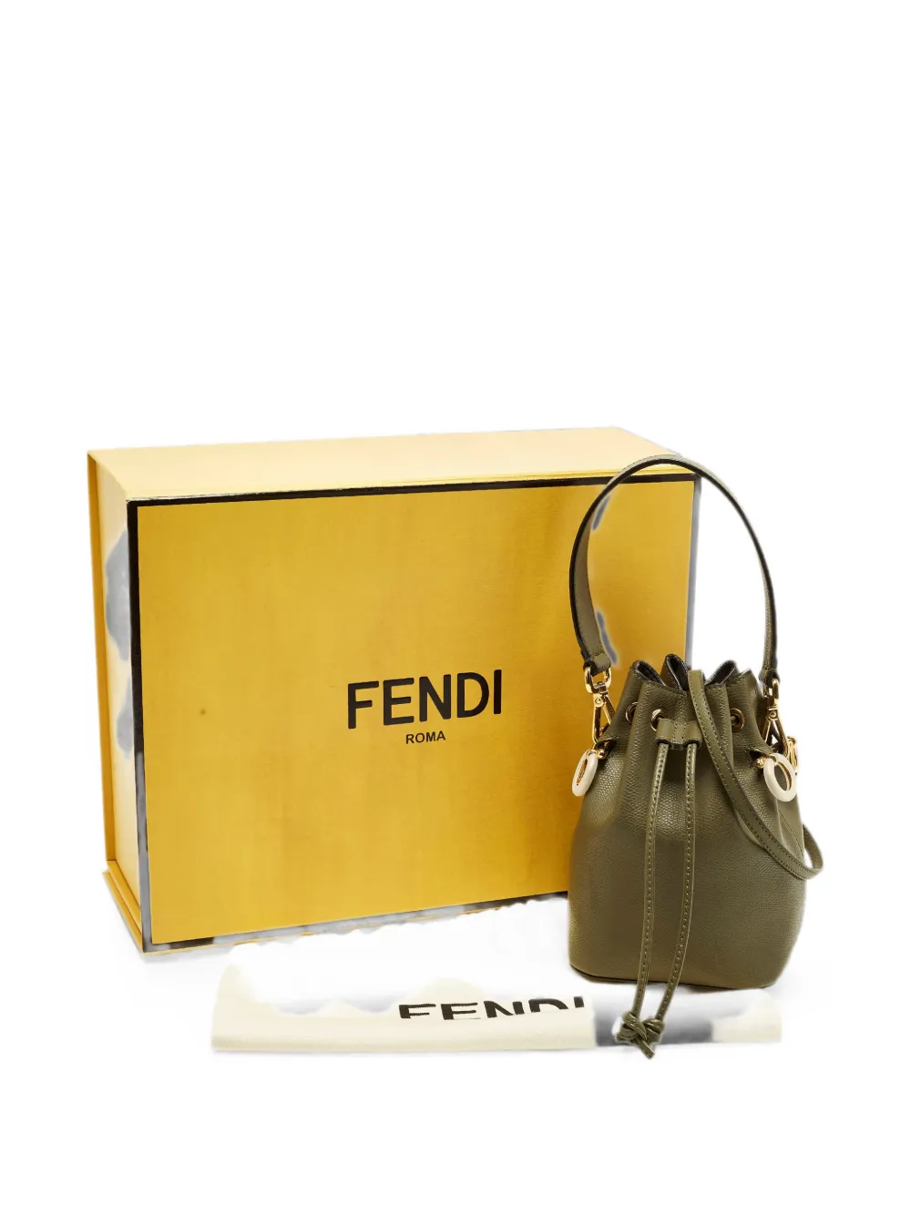 Fendi Pre-Owned 2020 Mon Tresor leren mini bucket-tas Groen