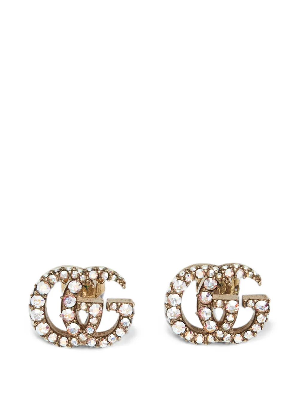 Gucci Pre-Owned double-G crystal-embellished earrings - Oro