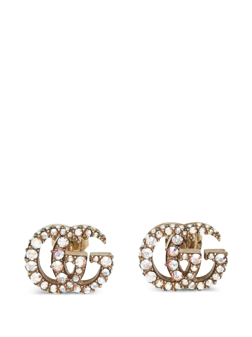 Gucci Pre-Owned double-G crystal-embellished earrings - Oro