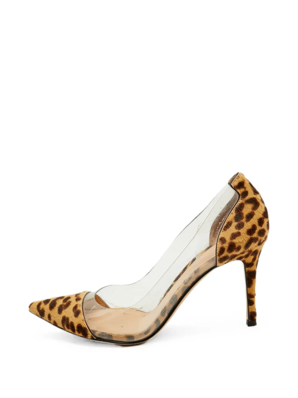 Gianvito Rossi Plexi leopard-print pumps - Weiß