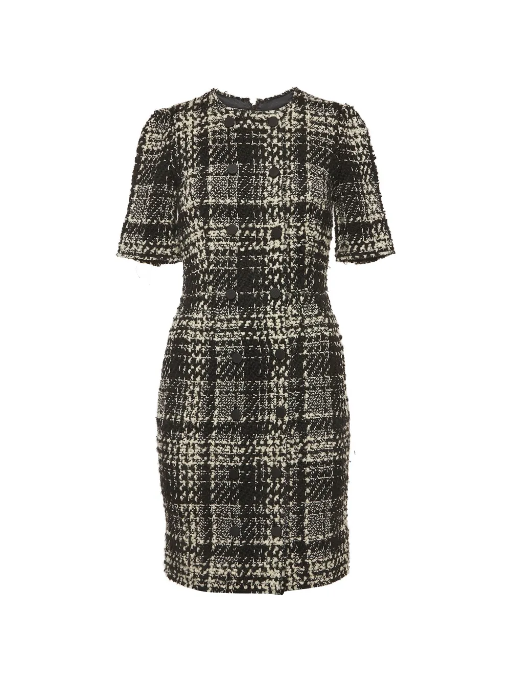 Dolce & Gabbana Pre-Owned double-breasted tweed mini dress - Nero