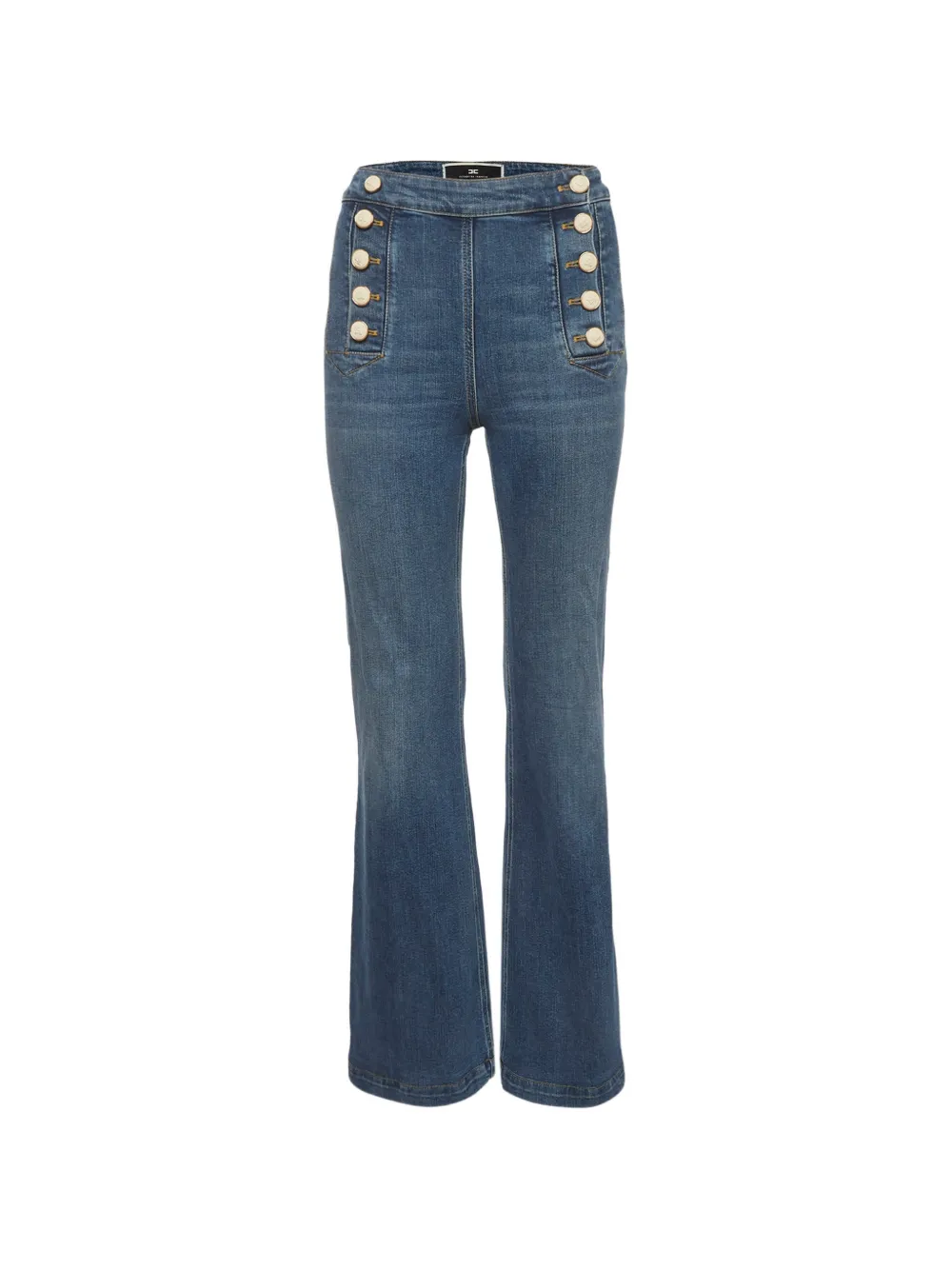 Elisabetta Franchi Jeans svasati con decorazione - Blu