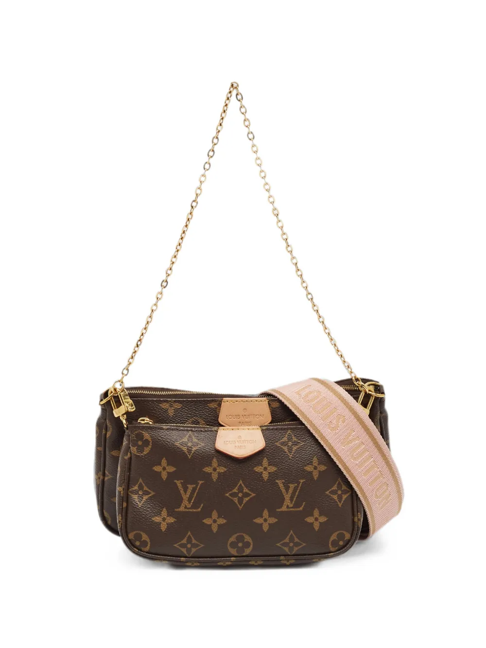 Pre-owned Louis Vuitton 2019 Multi Pochette Accessories Monogram Shoulder Bag In Brown