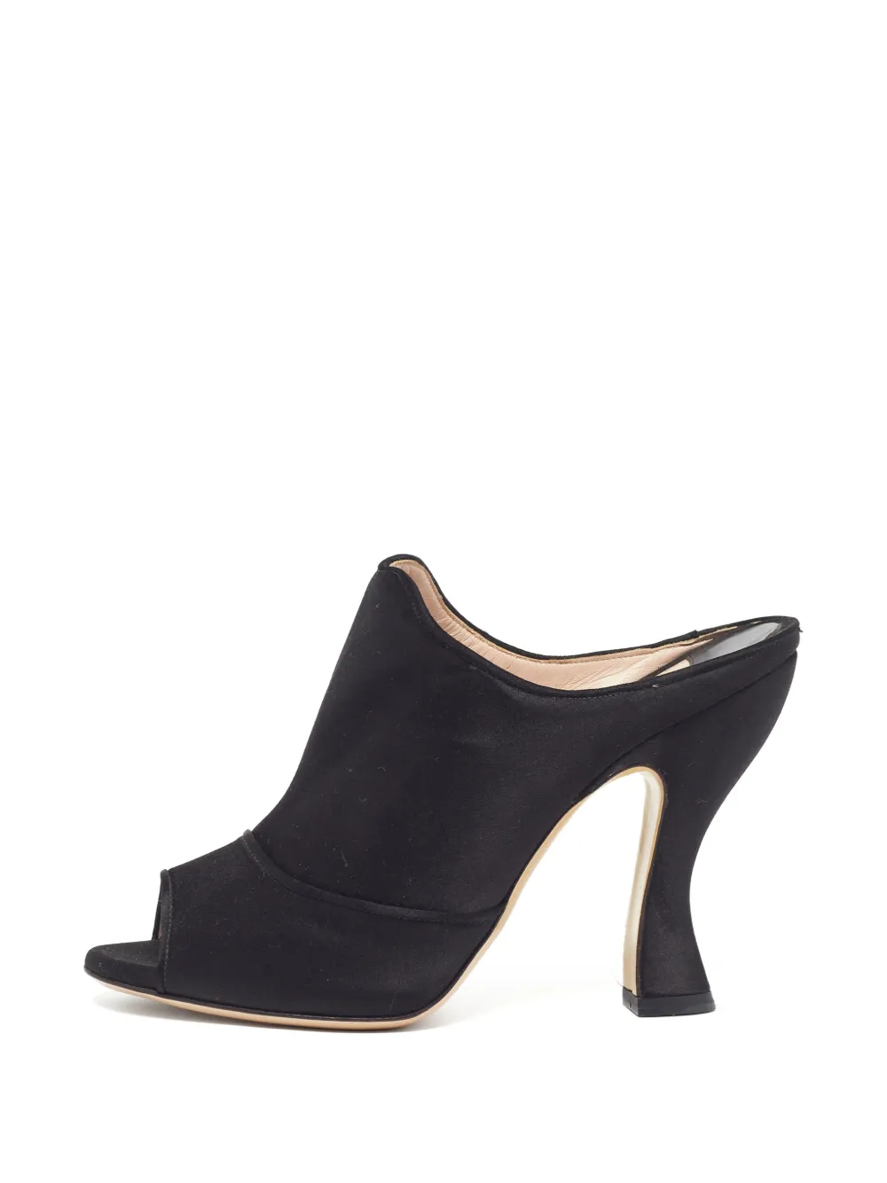 Miu Miu Pre-Owned open-toe satin mules - Schwarz