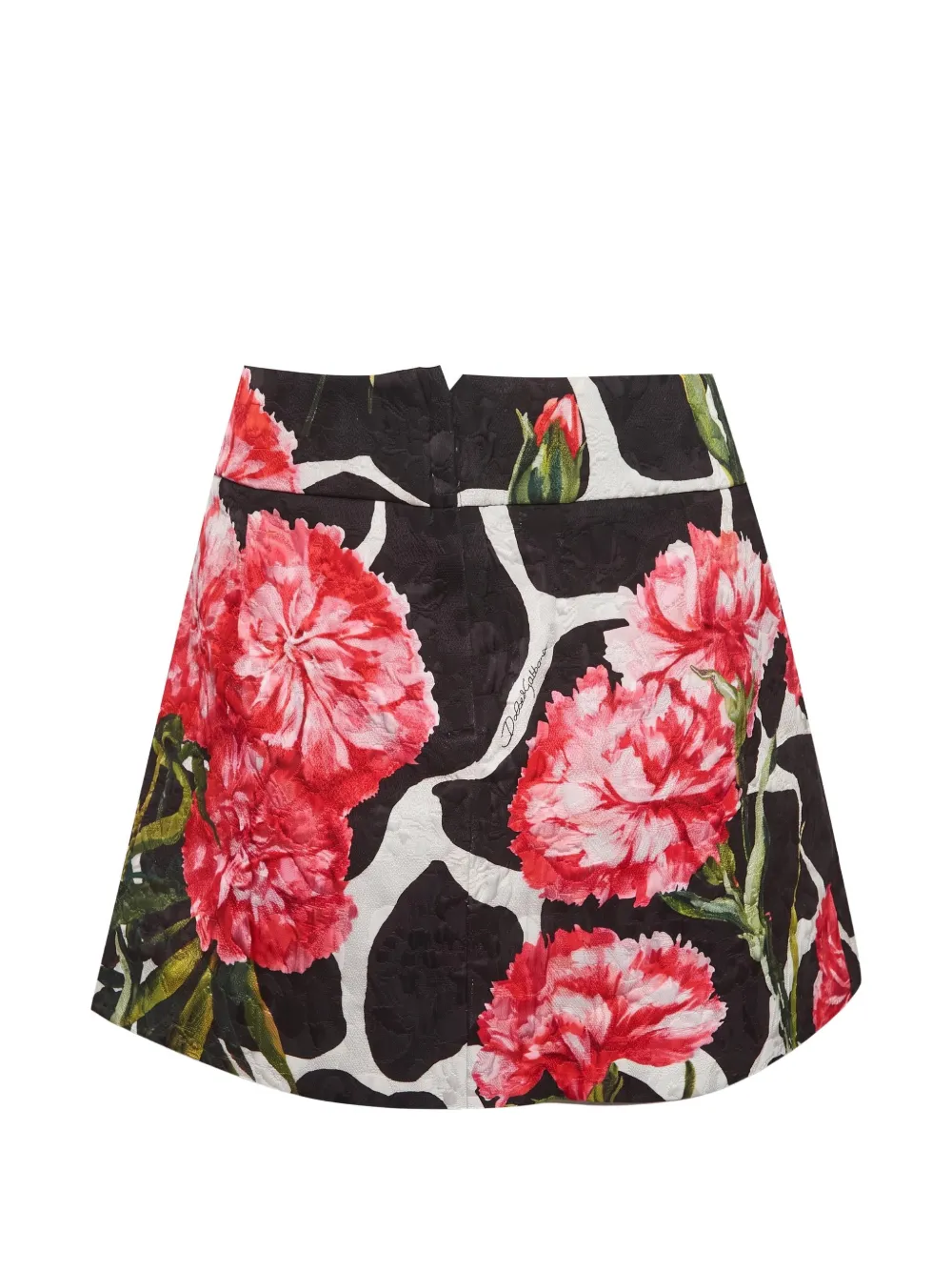 Dolce & Gabbana Pre-Owned carnation-print jacquard mini skirt - Schwarz