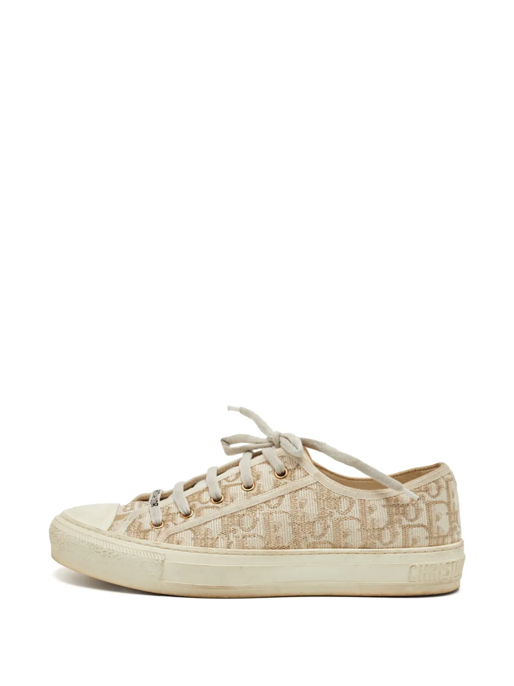 Christian Dior Pre-Owned Walk'n'Dior Oblique-pattern sneakers - Nude