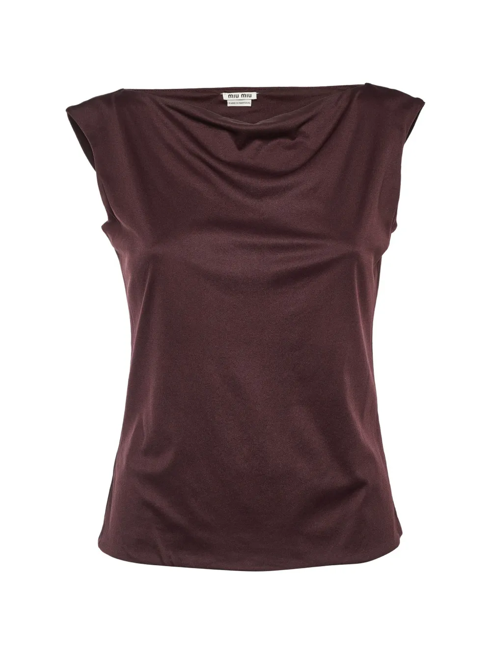 Miu Miu Pre-Owned Top smanicato Dark Plum 2010 - Marrone