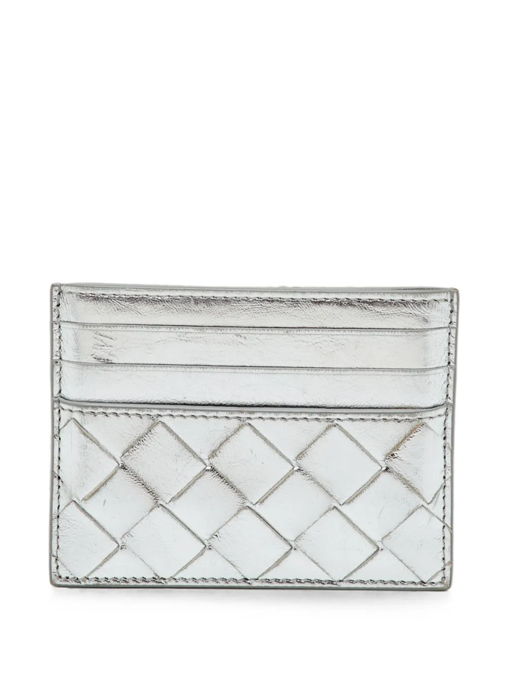 Bottega Veneta Pre-Owned Intrecciato leather card holder - Argento