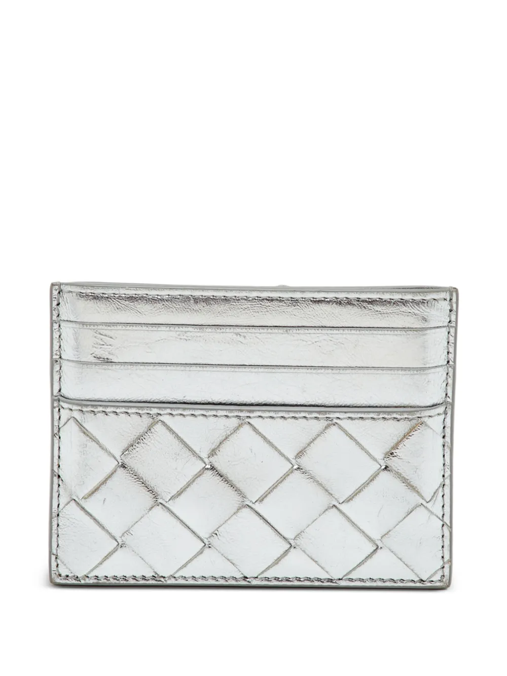 Bottega Veneta Pre-Owned Intrecciato leather card holder - Argento