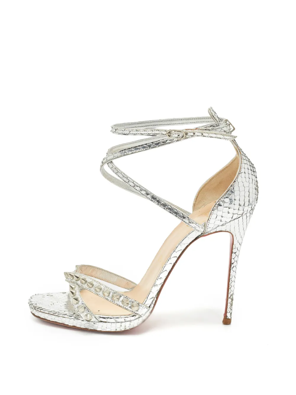 Christian Louboutin Pre-Owned Rosalie studded sandals - Silber