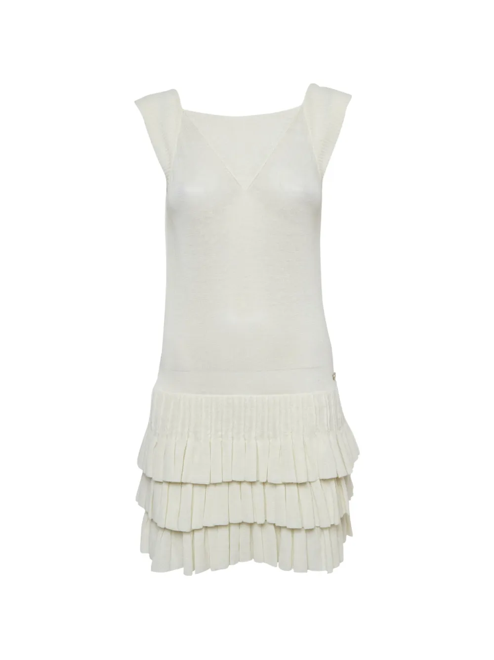 CHANEL Pre-Owned Gestuftes Kleid - Nude